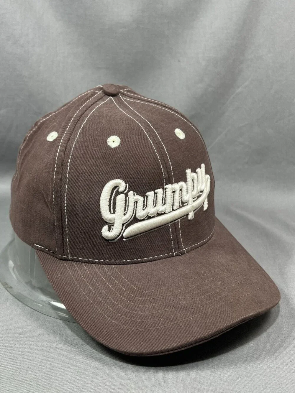 Vtg 90s Disney Mickey Inc Grumpy Hat Snow White 7 Dwarfs Brown Snapback Ball Cap